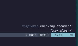 Notification of a check from ltex-ls
